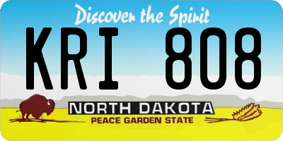 ND license plate KRI808