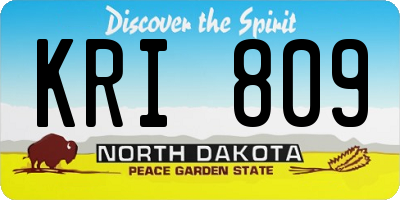 ND license plate KRI809