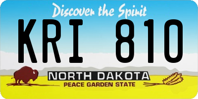 ND license plate KRI810