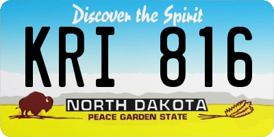 ND license plate KRI816