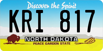 ND license plate KRI817