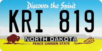 ND license plate KRI819