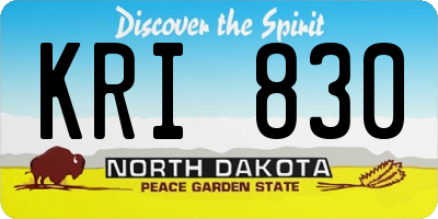 ND license plate KRI830