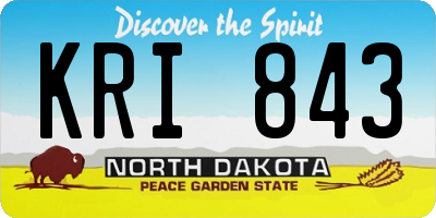 ND license plate KRI843