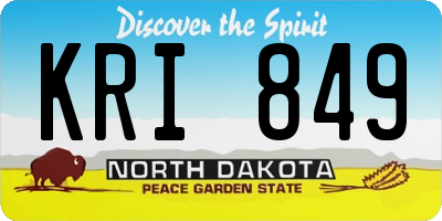 ND license plate KRI849