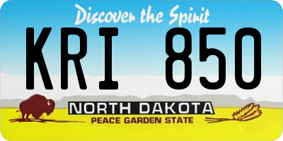 ND license plate KRI850