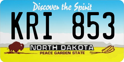 ND license plate KRI853