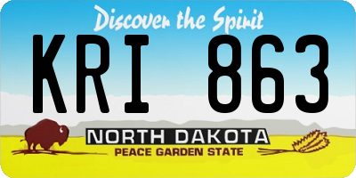 ND license plate KRI863
