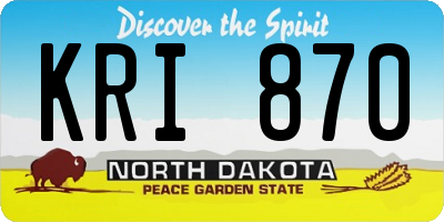 ND license plate KRI870