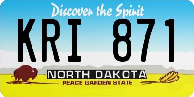 ND license plate KRI871