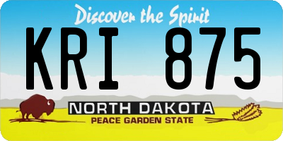 ND license plate KRI875