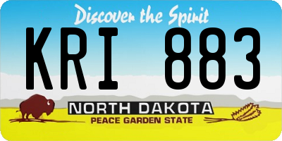 ND license plate KRI883