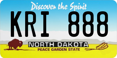 ND license plate KRI888