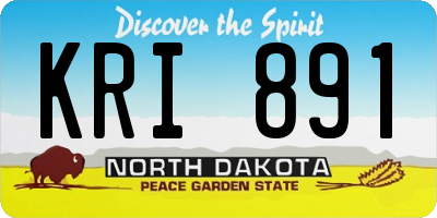 ND license plate KRI891