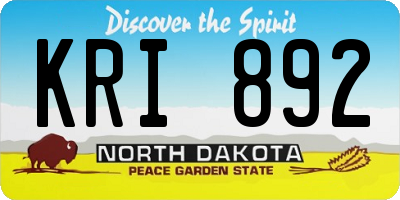 ND license plate KRI892