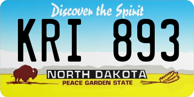 ND license plate KRI893