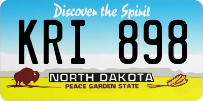 ND license plate KRI898