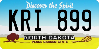 ND license plate KRI899