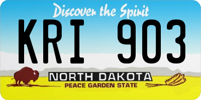 ND license plate KRI903