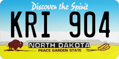 ND license plate KRI904