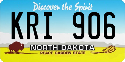 ND license plate KRI906