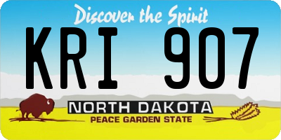 ND license plate KRI907