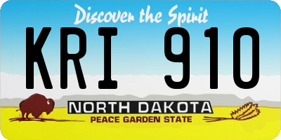 ND license plate KRI910