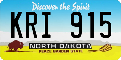 ND license plate KRI915