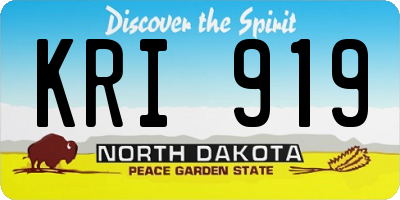 ND license plate KRI919