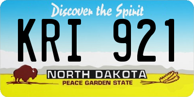 ND license plate KRI921