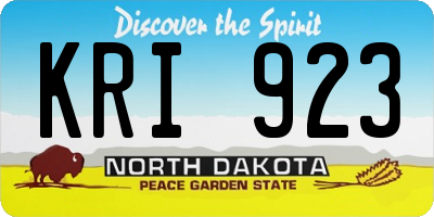 ND license plate KRI923