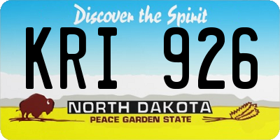 ND license plate KRI926