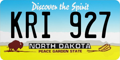ND license plate KRI927