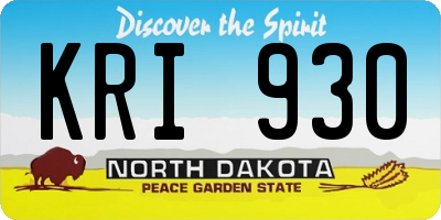 ND license plate KRI930