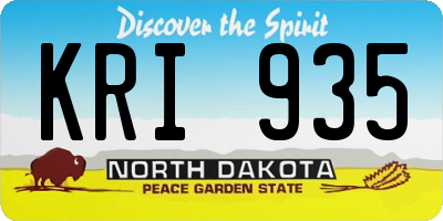 ND license plate KRI935
