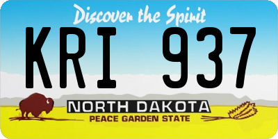 ND license plate KRI937