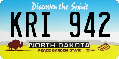ND license plate KRI942