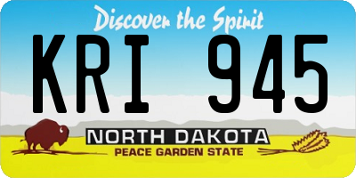 ND license plate KRI945