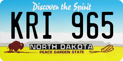 ND license plate KRI965