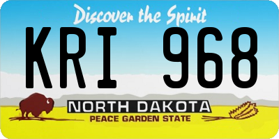 ND license plate KRI968