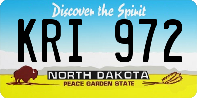 ND license plate KRI972