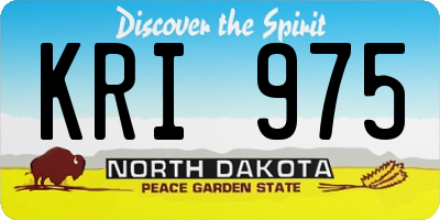 ND license plate KRI975