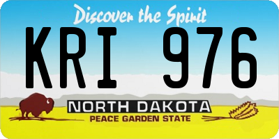 ND license plate KRI976