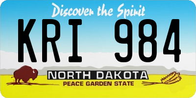 ND license plate KRI984