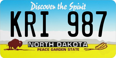 ND license plate KRI987