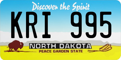 ND license plate KRI995