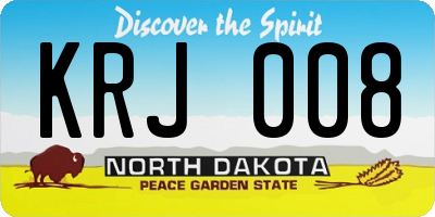 ND license plate KRJ008