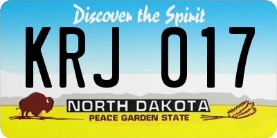ND license plate KRJ017