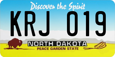 ND license plate KRJ019