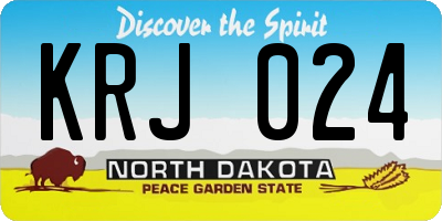 ND license plate KRJ024